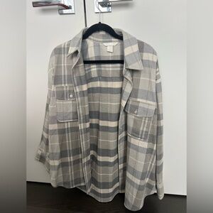 H&M Grey plaid flannel